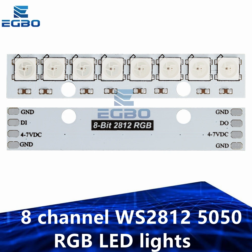 1 Uds EGBO Stick 8 canales WS2812 5050 RGB luces LED placa de desarrollo integrada accionada a todo color