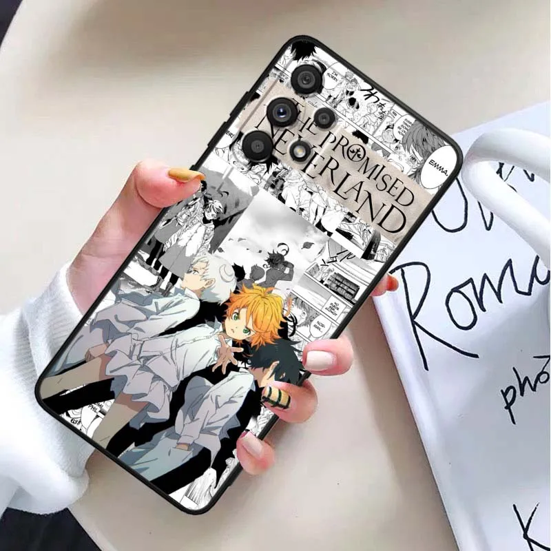 The Promised Neverland para Samsung Galaxy A54 A55 A56 A70 A71 A72 A73 J4 J6 M02 M11 M12 5G funda negra para teléfono - imagen 4