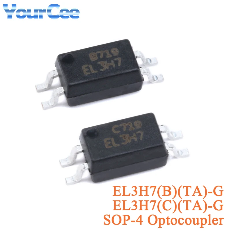 Chip optoacoplador IC circuito integrado SMD, 50 piezas, EL3H7, EL3H7(B), (TA)-G, EL3H7(C), (TA)-G, SOP-4, EL3H7BTA, EL3H7CTA