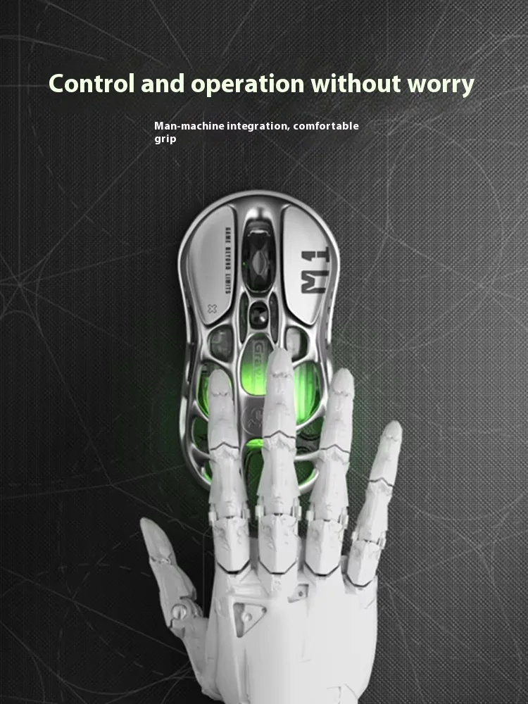 Gravastar X/X Pro Paw3950 8K ratón inalámbrico aleación de magnesio ratón para juegos e-sports triodo Bluetooth RGB ligero hueco regalo - imagen 5