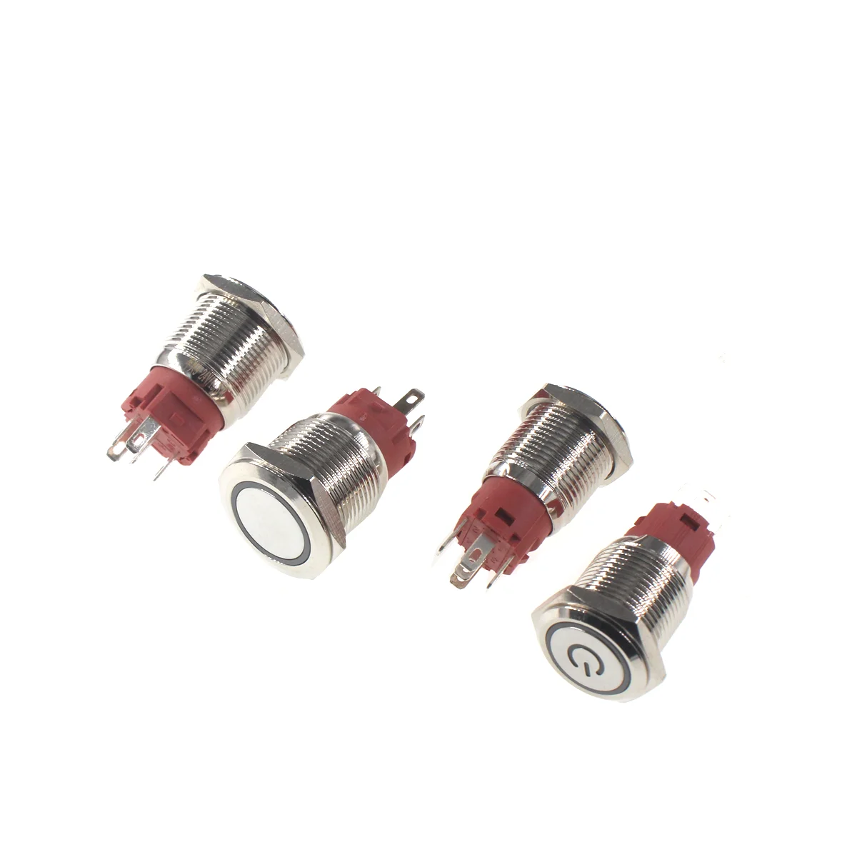 Interruptor de alimentación de Metal de 16mm, interruptor de botón de cabeza alta, luz LED, reinicio automático momentáneo/botón de bloqueo, interruptor de arranque de coche de 12V - imagen 3