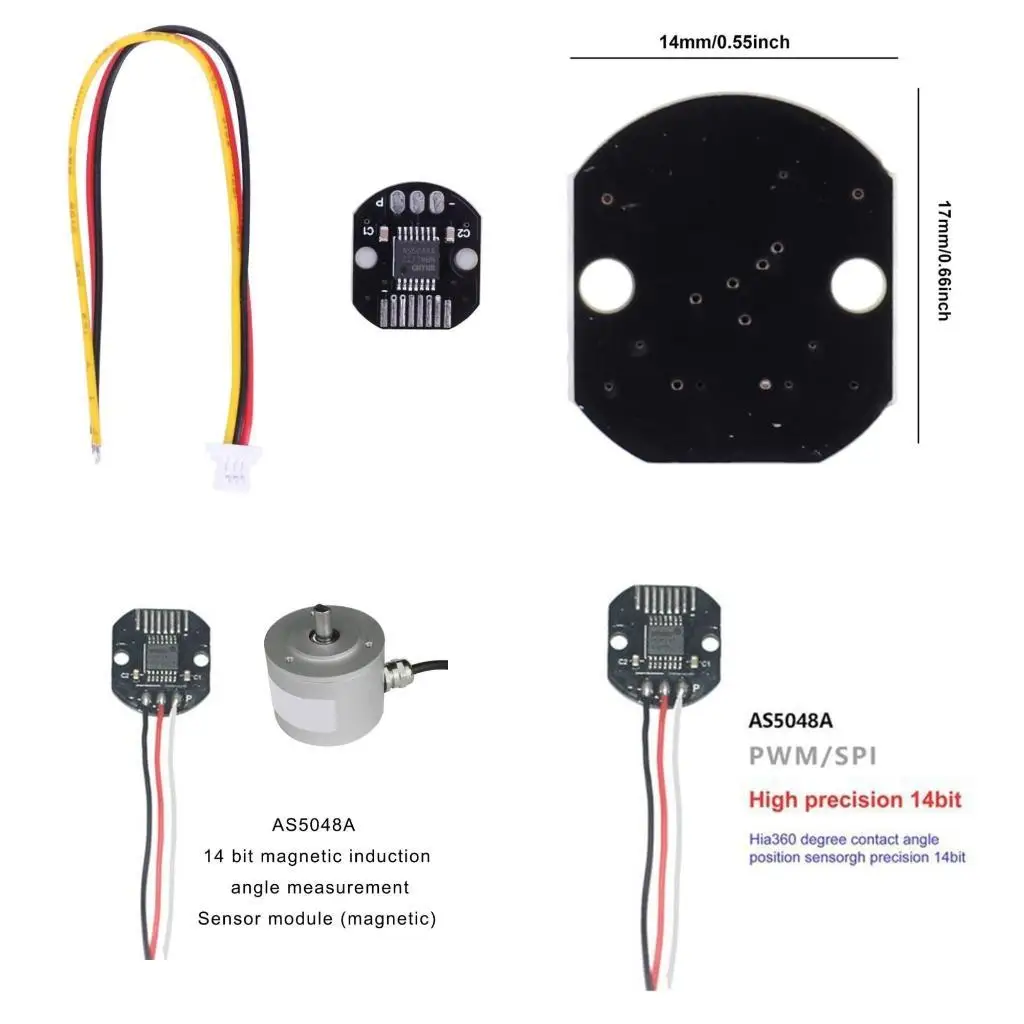 Codificadores magnéticos Y1UB AS5048A, sensores posición 14 bits, precisión ángulo, salida PWM para módulo Motor