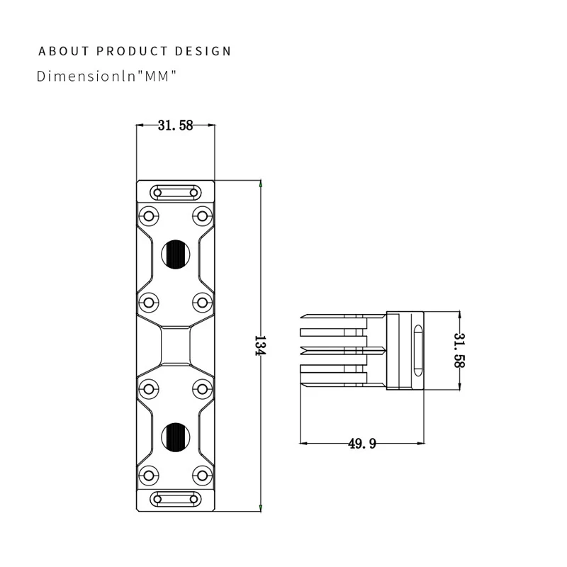 Bloque de agua con memoria de servidor Bykski, uso para DDR4 DDR5, doble o 4 canales, 2 uds., 4 Uds. RAM, radiador de cobre plateado B-MRCOV-SR - imagen 3