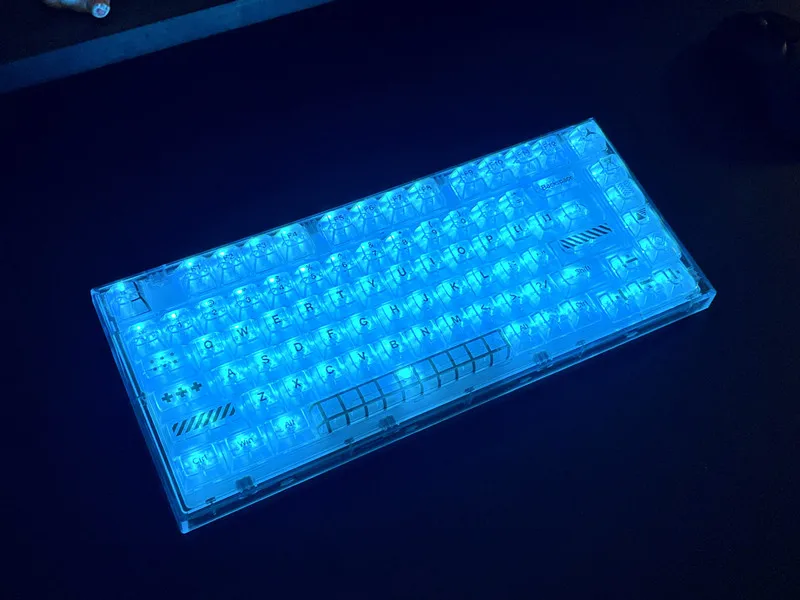 138 teclas/juego de teclas totalmente transparentes, Material de PC, teclas subcama de tinte, teclas retroiluminadas de perfil KCA para Keychron Anne GH60 GK64 - imagen 3