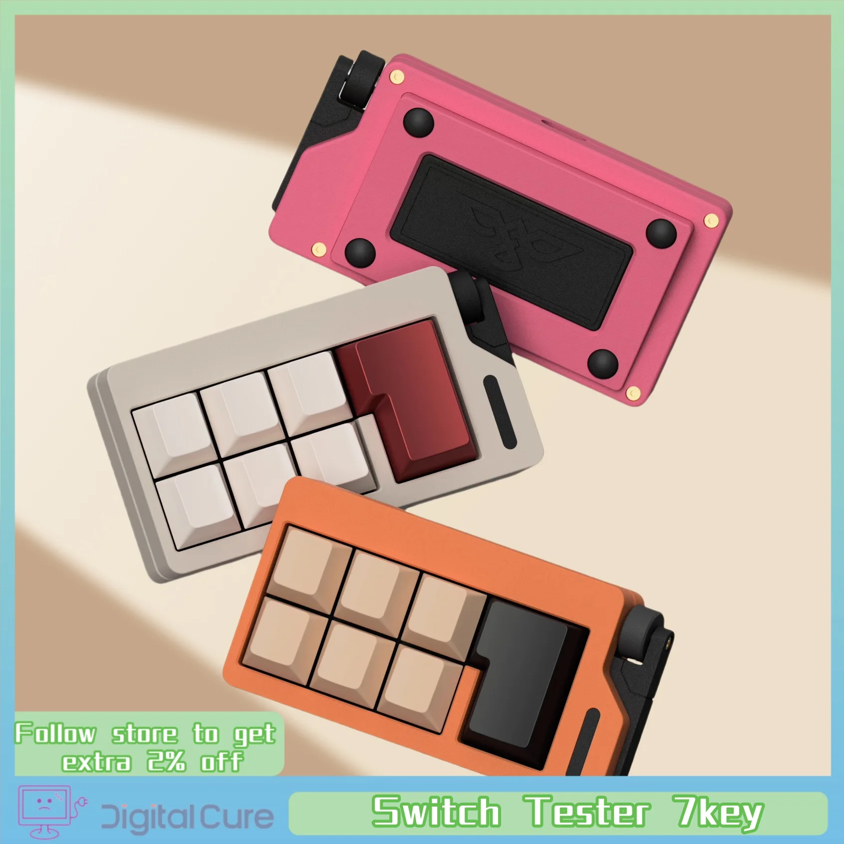 Vocenini-probador de interruptor, impresión 3d de 7 teclas, decoración de mesa Multicolor personalizada, caja de reciclaje, accesorios para teclas de teclado