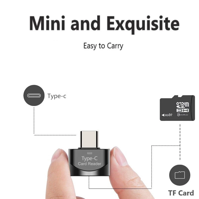 Lector de Tarjetas USB-C OTG Portátil SD/TF para Samsung y MacBook