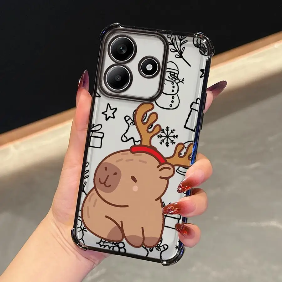 Funda de teléfono transparente Capybara de Navidad para Xiaomi Redmi 13C K80 5G A3X K80 Pro A5 14C A3 - imagen 3