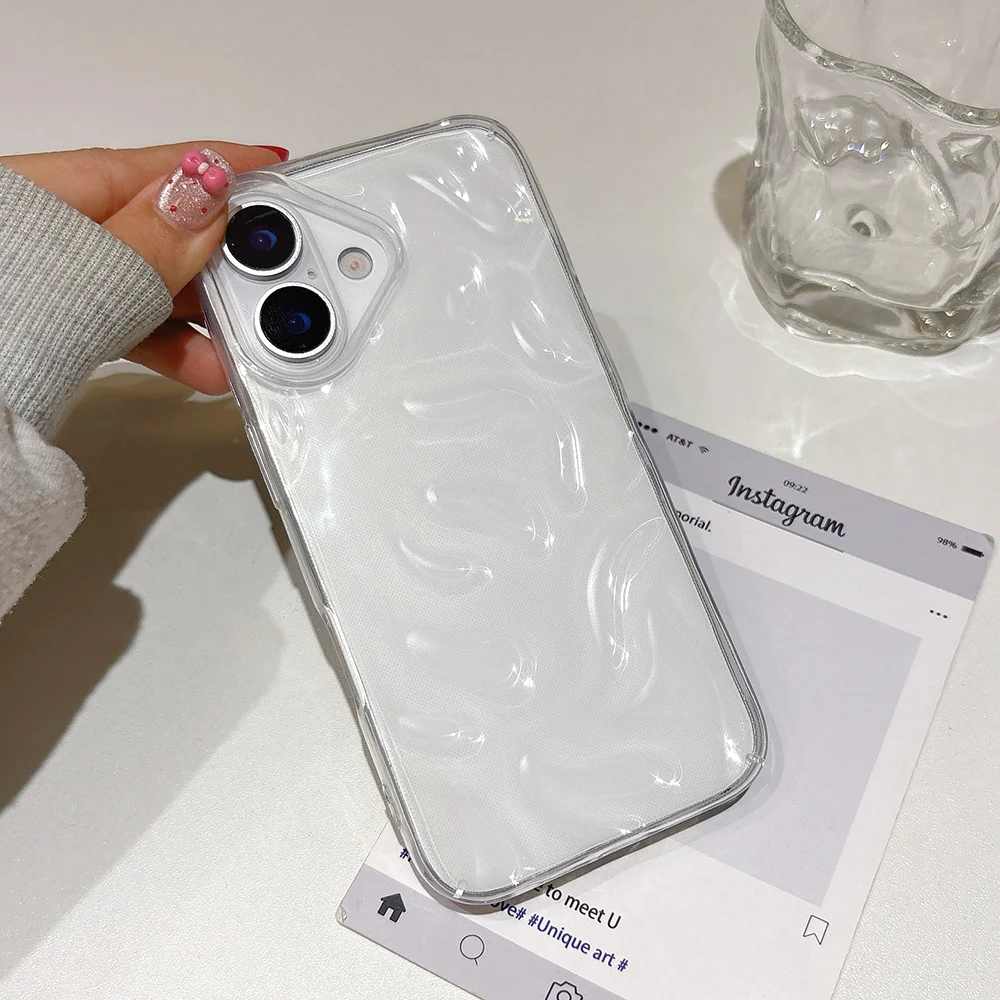 Funda suave de silicona ultrafina de Color caramelo ondulado para iPhone 16 15 14 Plus 13 12 11 Pro Max carcasa mate cubierta trasera de TPU antideslizante ﻿ - imagen 2