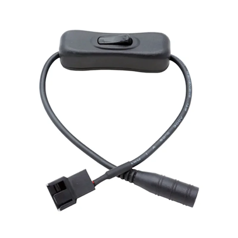 Enchufe de fuente de alimentación CC de 5,5*2,1mm a Cable adaptador de corriente para ventilador de PC de 4 pines con interruptor - imagen 4
