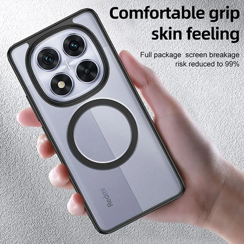 Para Redmi Note 14 Pro 5G POCO X7 Funda de lujo acrílica Magsafe Armadura transparente contraportada para Xiaomi POCO X 7 Funda a prueba de golpes