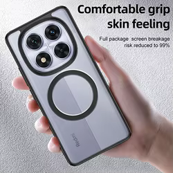Para Redmi Note 14 Pro 5G POCO X7 Funda de lujo acrílica Magsafe Armadura transparente contraportada para Xiaomi POCO X 7 Funda a prueba de golpes