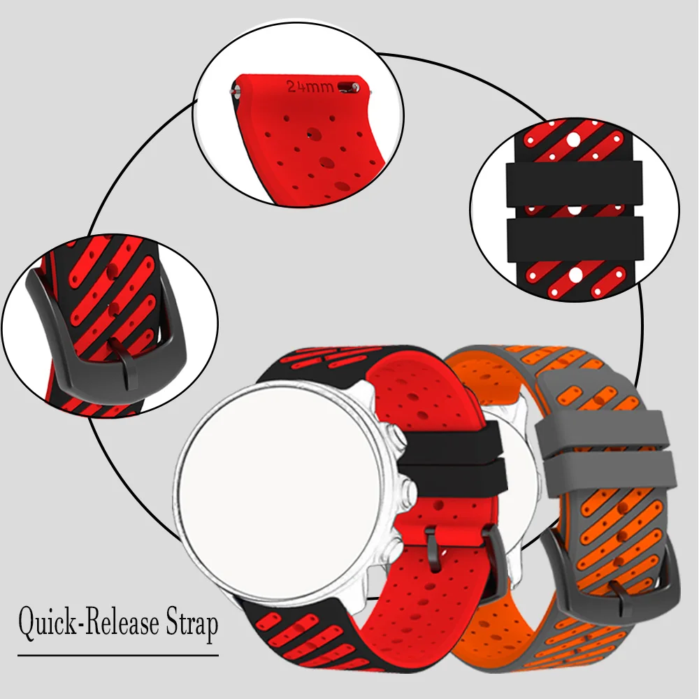 Correa de silicona para reloj Suunto 7 9 Spartan, Correa deportiva de 24mm, pulsera de repuesto para reloj inteligente Suunto 9 baro