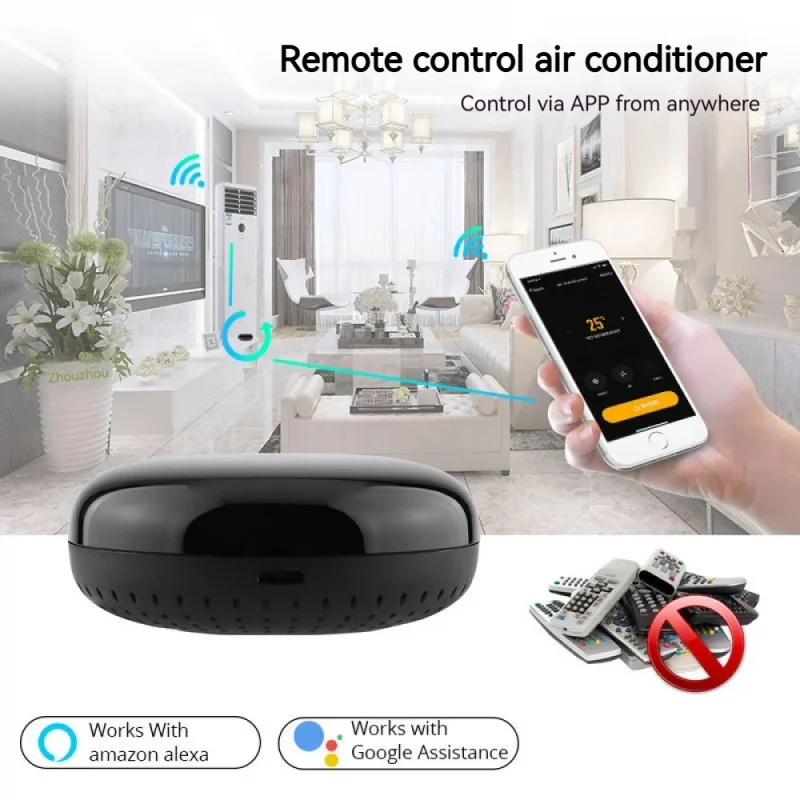 Control remoto IR inteligente Tuya WiFi, controlador infrarrojo Universal funciona con Alexa y Google Home, aplicación/Control de voz para TV/AC/ventilador - imagen 2