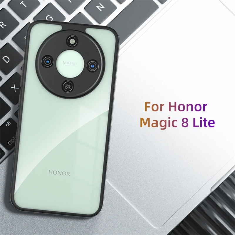 Para Honor Magic 8 Lite Funda Magic 8 Lite Funda Coque duro transparente suave TPU borde a prueba de golpes parachoques de teléfono Magic 8 Lite