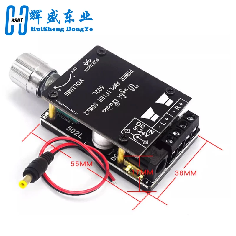 MINI amplificador de potencia Digital de Audio inalámbrico Bluetooth 5,0, placa estéreo 50Wx2, amplificador Bluetooth ZK-502L - imagen 4