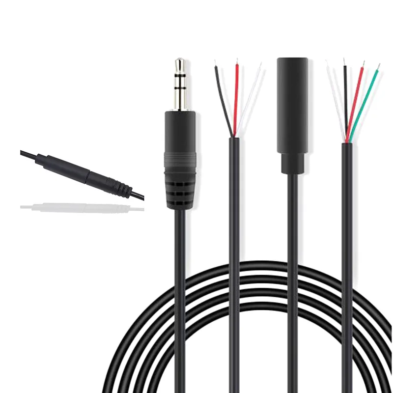 Línea de salida de Audio de 3 o 4 núcleos, Cable de extensión de Audio de 30CM, Aux, línea de un solo cabezal estéreo de 3,5mm, Cable macho y hembra, 1 ud./5 uds.