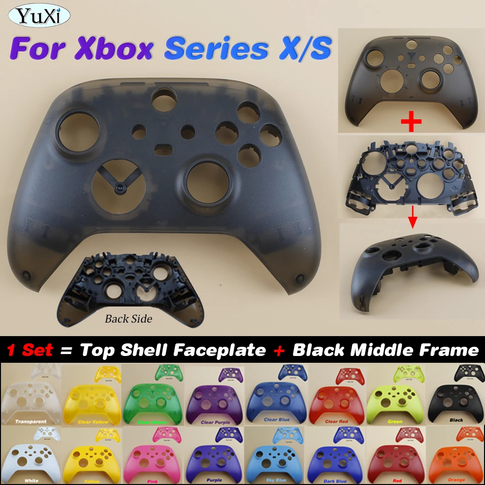 1 Juego de placa frontal de carcasa superior con soporte de marco medio para mando, Kit de funda de soporte interno para Xbox One Series S X