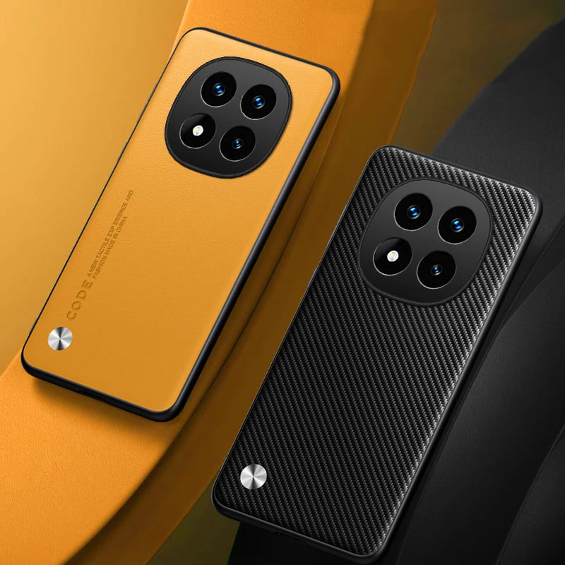 Funda de cuero PU de lujo para Xiaomi Poco X7 PocoX7, funda trasera de silicona mate, funda de teléfono de protección completa para Redmi Note 14 Pro 5G - imagen 3