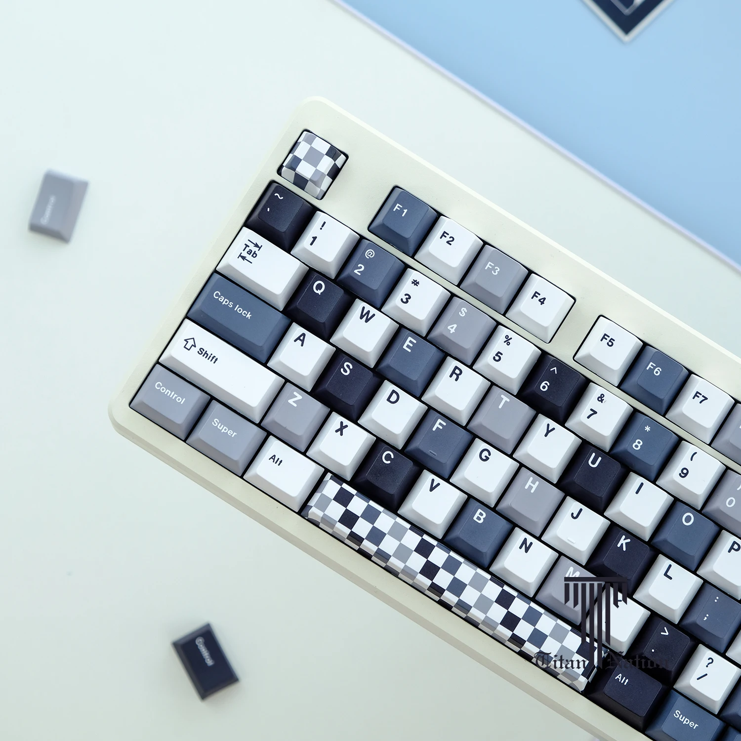 Teclas de sublimación de tinte PBT para teclado mecánico GX87 Crush80 Rainy75 Hi75, tema de mosaico de reproducción, 134 teclas, perfil de cereza - imagen 4