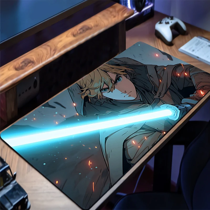 Alfombrilla de ratón para juegos, alfombrilla de escritorio de goma, s-star w-wars Luke Skywalker, antideslizante, PC, portátil, Gamer, accesorios de escritorio, alfombrilla para teclado - imagen 3