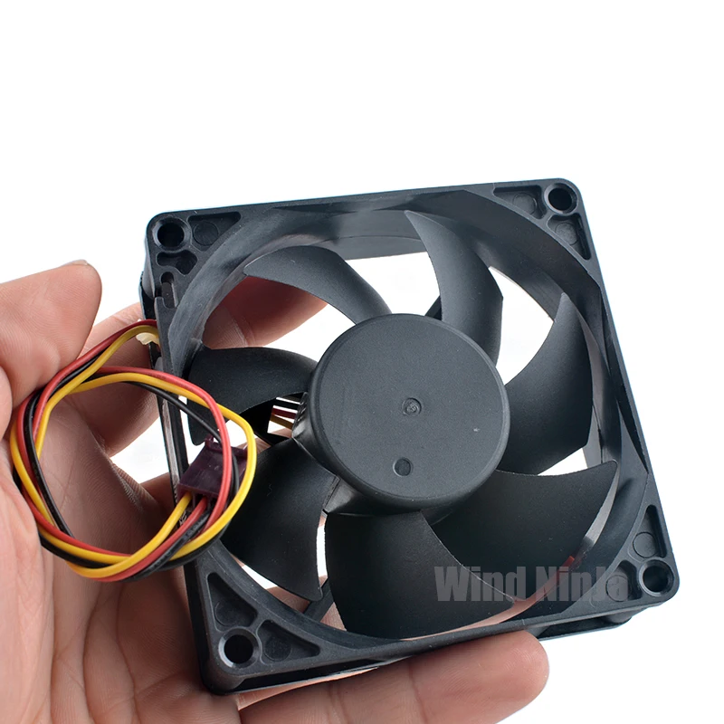 R. 128025 SM 8 cm X 80 mm X 25 mm DC12V 0.14A Ventilador de enfriamiento silencioso con monitoreo de velocidad de 3 pines para CPU de fuente de alimentación del chasis - 80x80x25 mm - imagen 5