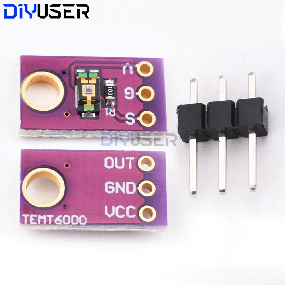TEMT6000 Sensor de luz ambiental Salida analógica para Arduino, Módulo de detección de intensidad de luz Sensor fotosensible