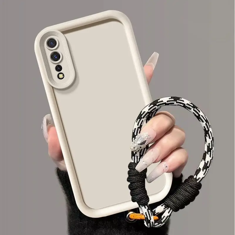 Para Vivo V17 Neo funda Vivo S1 funda de teléfono para Vivo S1 1907 Vivo V17 Neo V 17Neo cubierta de parachoques silicona suave Anti pérdida cuerda colgante - imagen 3