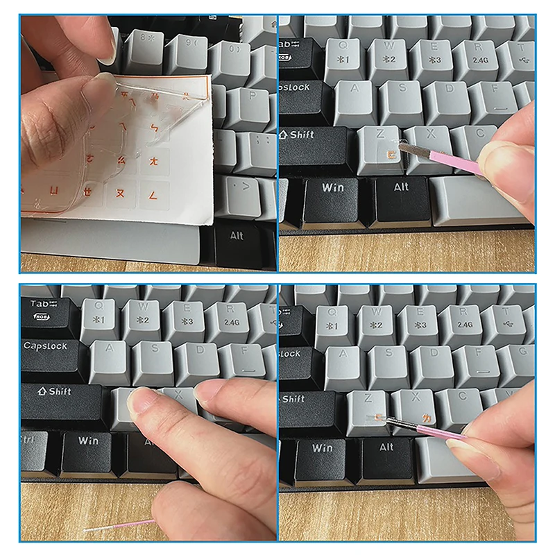 Pegatina para teclado de película rasgable de idioma coreano, pegatina para llave de ordenador portátil de escritorio, pegatina de grabado transparente Universal de película única