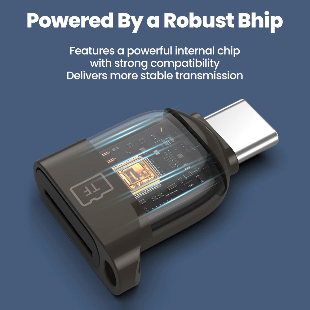 Adaptador de lector de tarjetas portátil tipo C a TF 3,0, lector de tarjetas de transferencia de alta velocidad USB 3,0 para teléfonos, portátiles, PC, Mini lector de tarjetas OTG - imagen 5