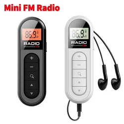 Mini Clip Radio FM Portátil con Pantalla LCD Retroiluminada Compacta
