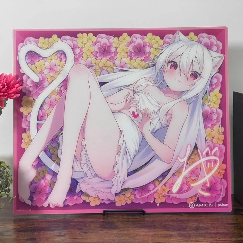 Alfombrilla de ratón Pulsar X Amicis, versión de copia, revestimiento de vidrio emperado, alfombrilla de escritorio personalizada de Anime, alfombrillas de ratón suaves para juegos para jugadores FPS Valorant - imagen 5