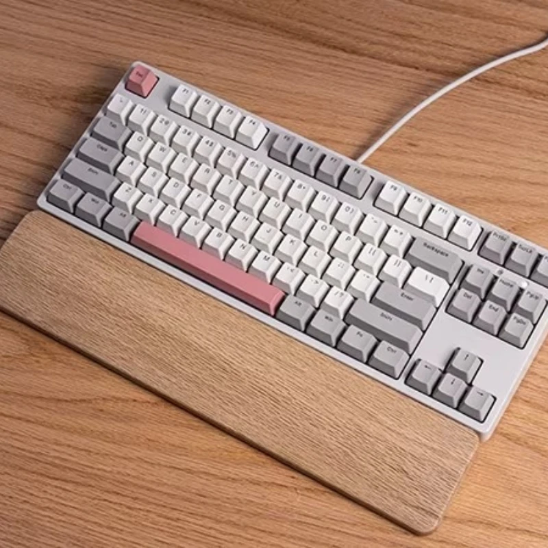 Reposamanos de madera de cereza para teclado, reposamuñecas personalizado de roble rojo para juego de teclado mecánico, regalos de madera maciza de nogal negro