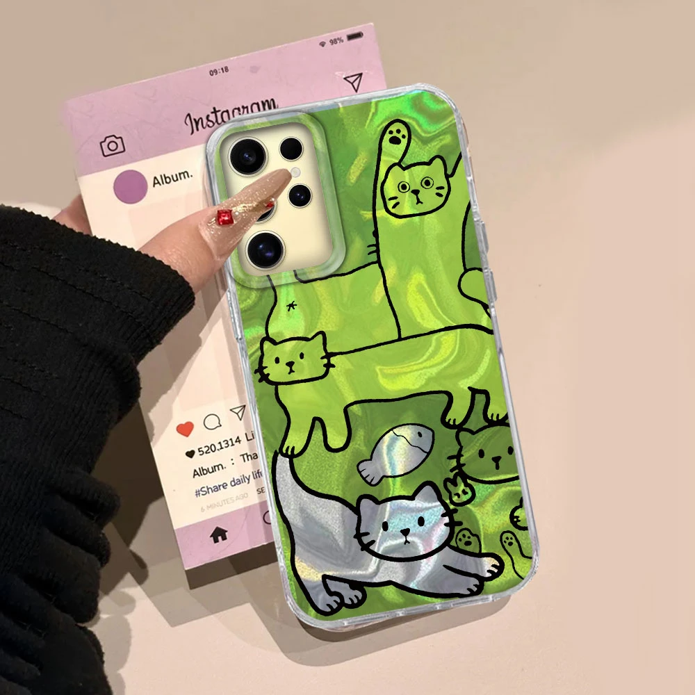 Funda de teléfono con textura de agua de pez gato línea púrpura para Samsung Galaxy S25 S24 S23 S22 S21 FE Plus Ultra S25 + funda de silicona TPU - imagen 5