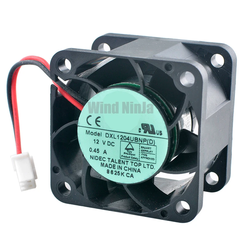 DXL1204UBNP(D) 4cm X 40mm Ventilador de enfriamiento con doble rodamiento de bolas DC12V 0.45A 2 pines para fuente de alimentación de servidor 1U/2U 40x40x28mm - imagen 4