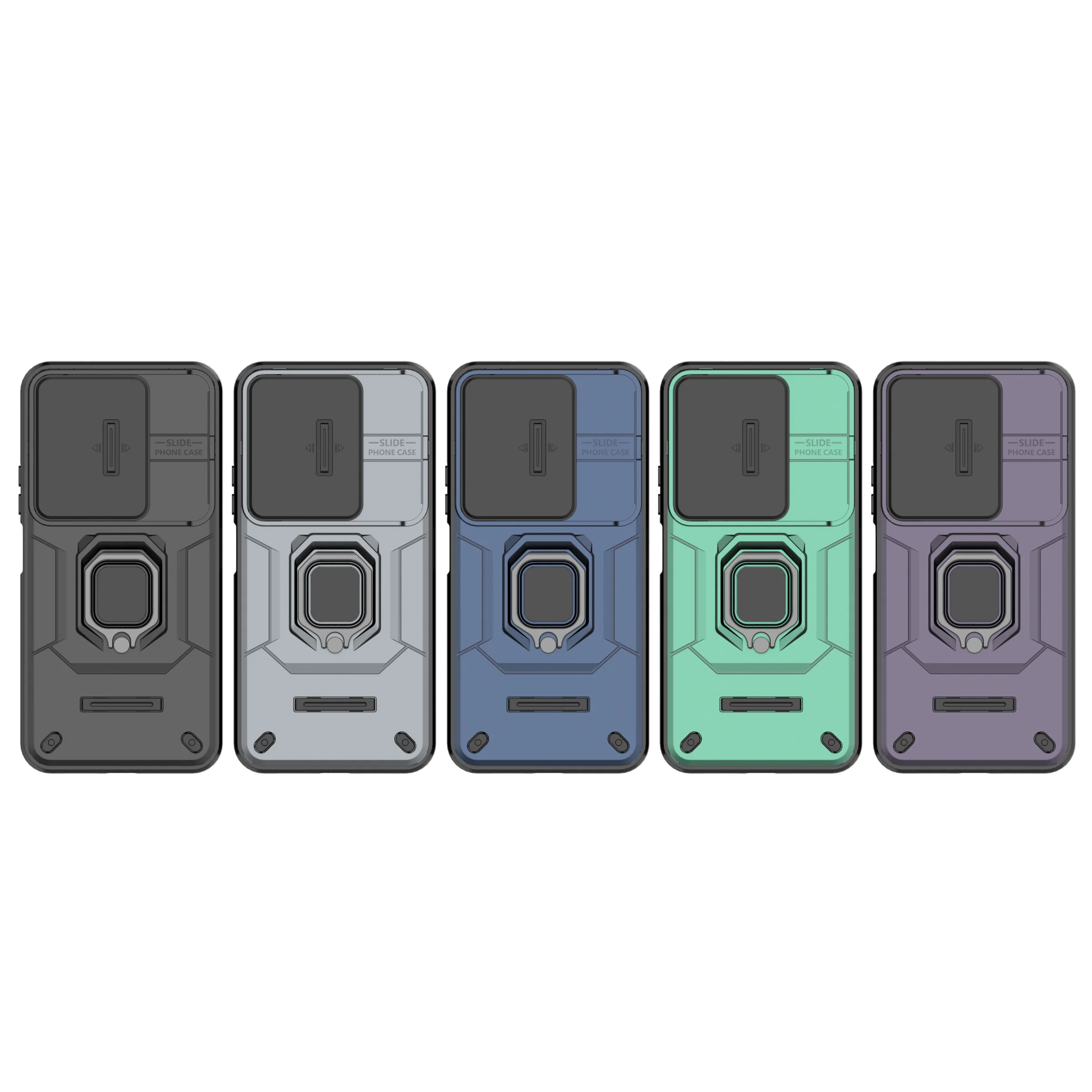 Para Redmi 15 Funda deslizante para ventanas Redmi 15 Funda Coque soporte de batalla Push Window Funda de teléfono a prueba de golpes Redmi 15 - imagen 2