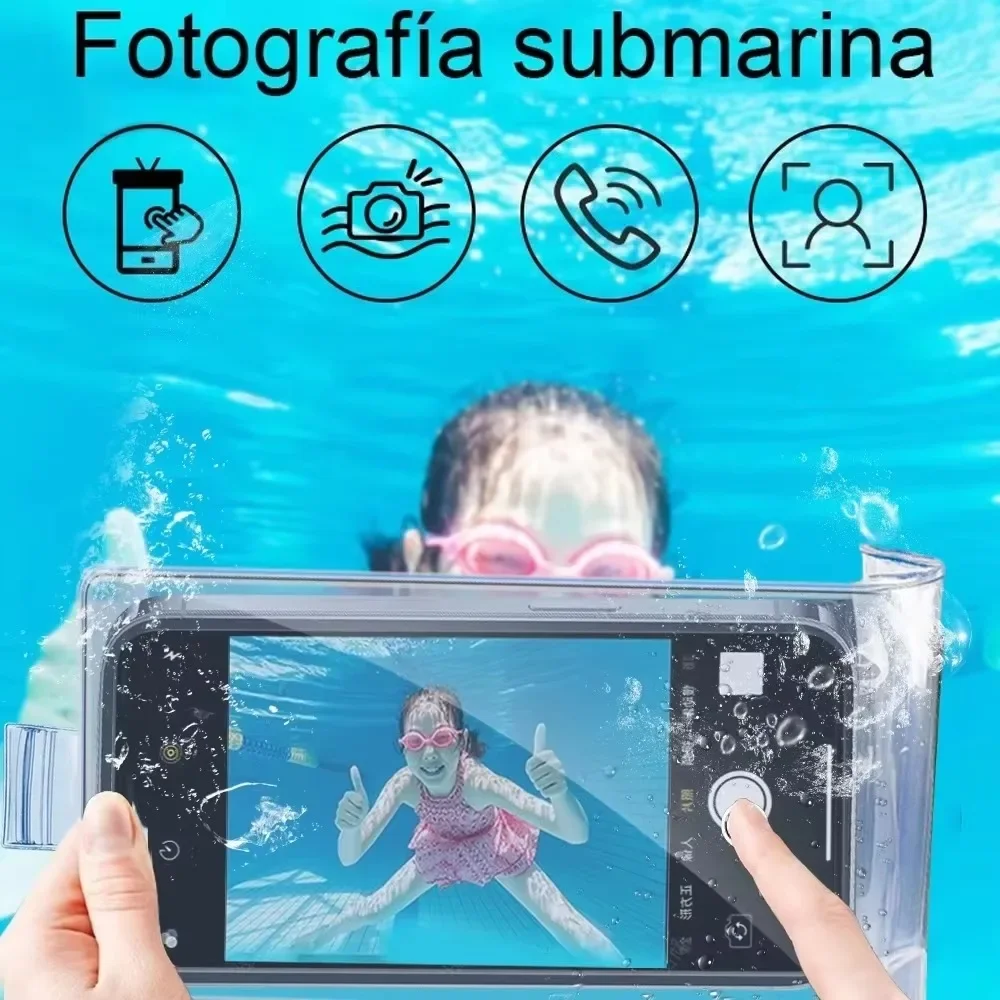1-10 Uds. Fundas transparentes impermeables para teléfono bolsas de natación bolsas protectoras subacuáticas para teléfono móvil para IPhone 16 Samsung Xiaomi - imagen 4