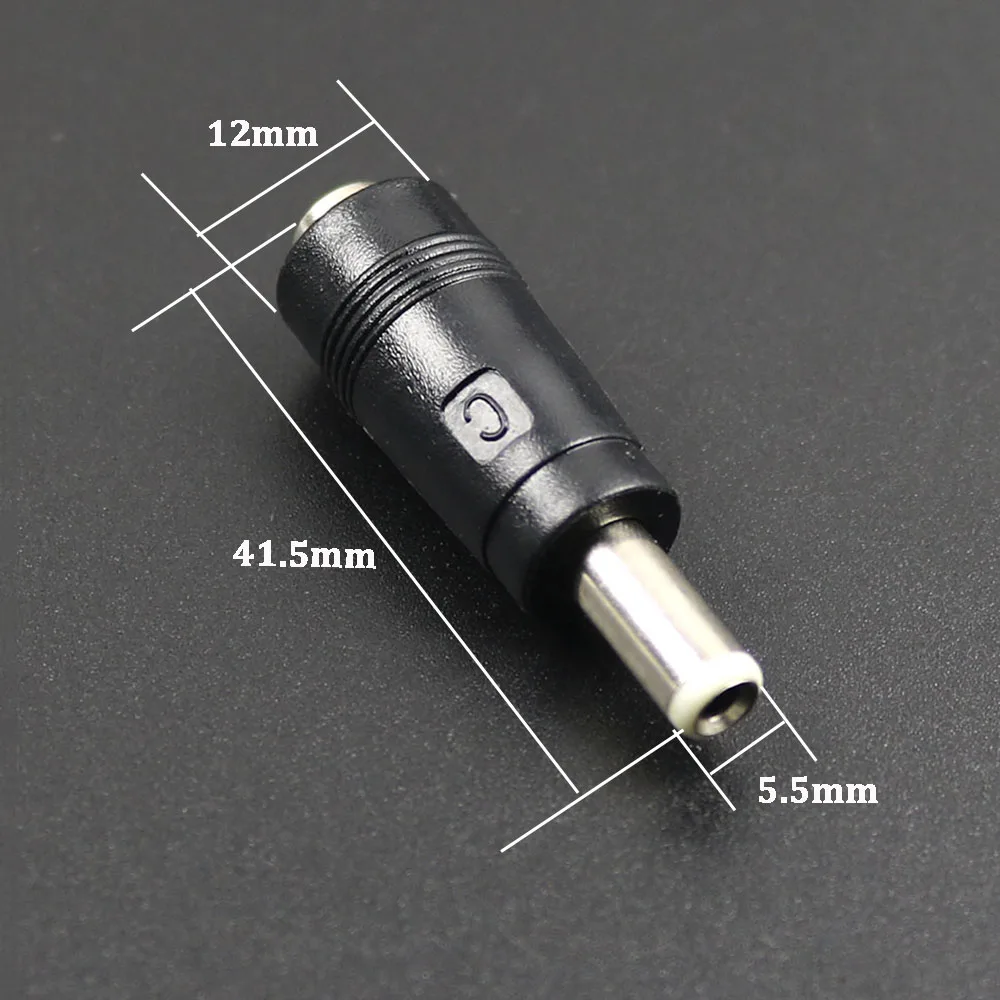 DC5.5 X 2,1 mm hembra a 5,5 X 2,5 mm macho adaptador de conector de alimentación CC portátil 5,5*2,1 hembra a macho 5,5*2,5 - imagen 3