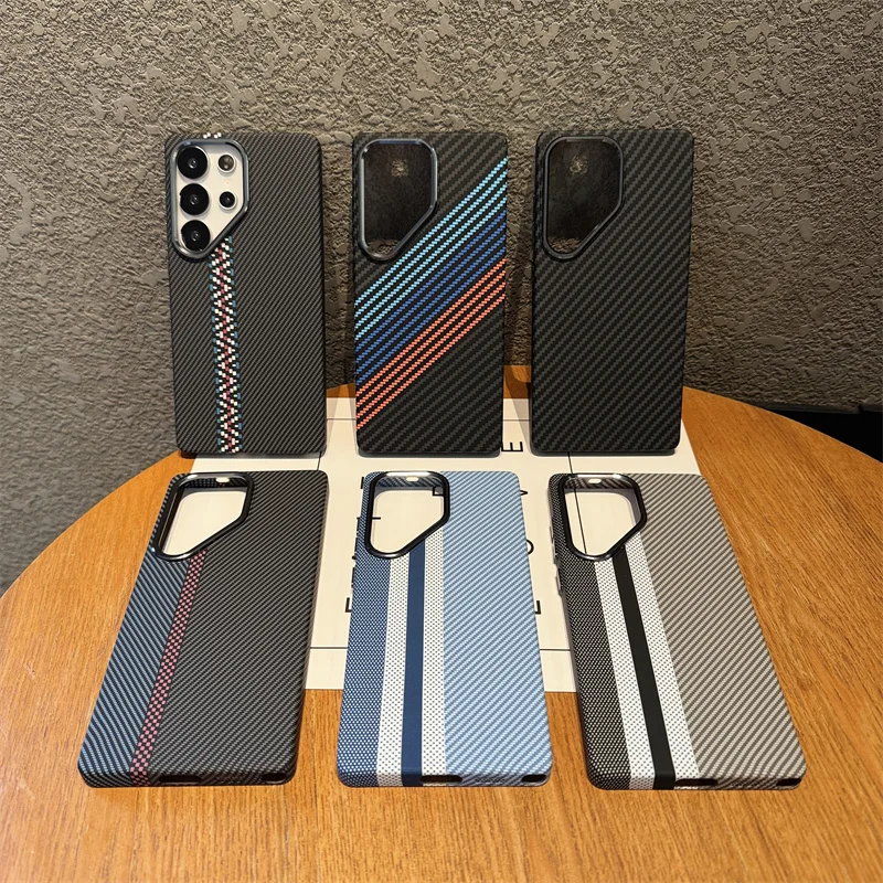 Funda magnética de fibra de carbono ultrafina de lujo para Samsung Galaxy S25 S24 S23 Plus, funda trasera Ultra dura a prueba de golpes - imagen 3