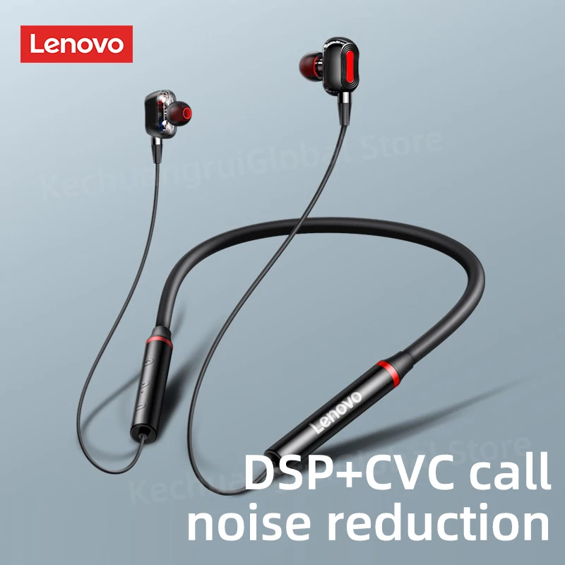 Lenovo-auriculares inalámbricos HE05 Pro, cascos con Bluetooth, banda magnética para el cuello, sonido HIFI, deportivos, impermeables IPX5, originales - imagen 4