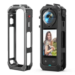 Jaula de conejo para PC, marco de cámara de acción de liberación rápida magnética con soporte de expansión para zapata fría para cámara de acción Insta360 X5