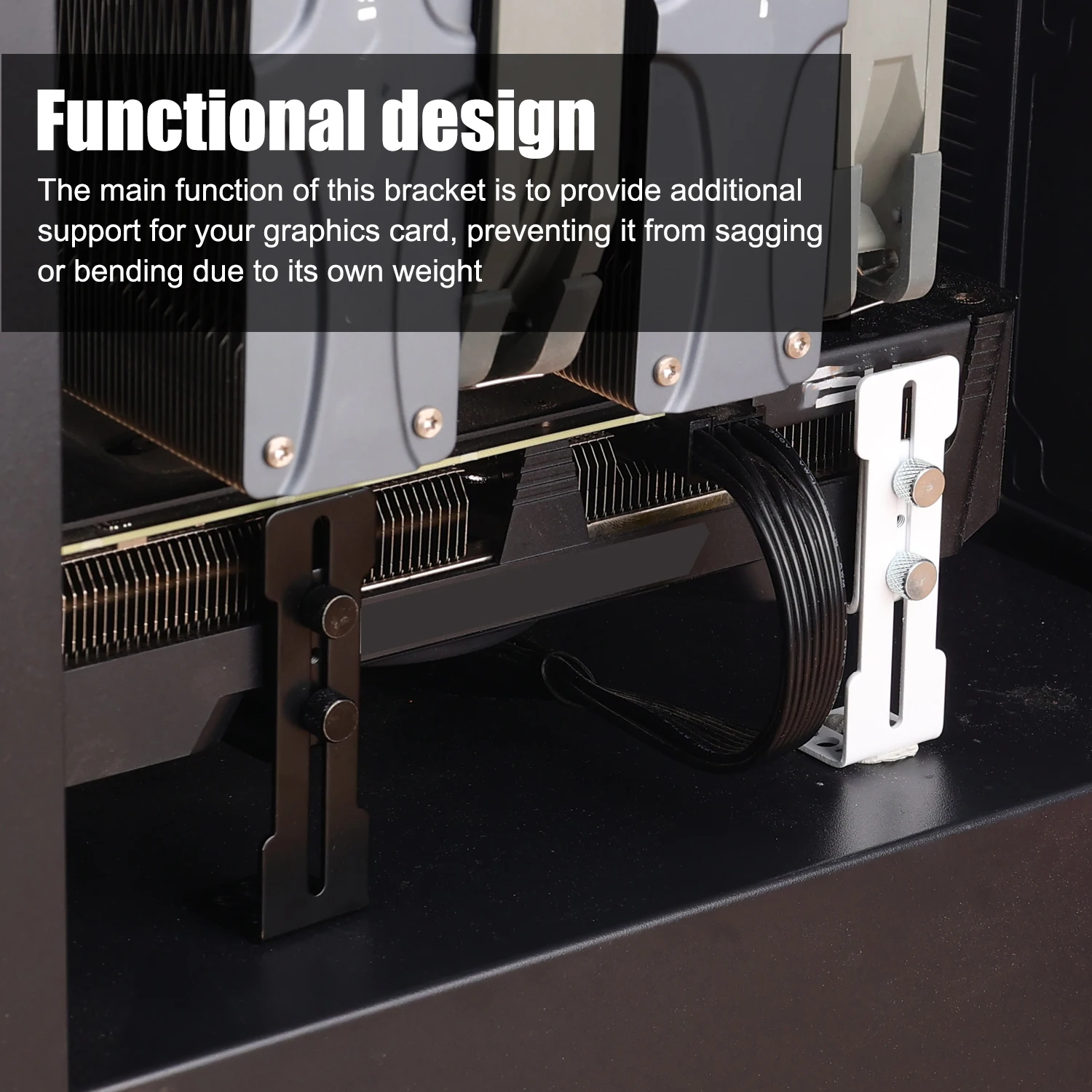 Soporte de GPU, tarjeta gráfica de ordenador ajustable, soporte para tarjetas de vídeo, soporte de GPU de acero inoxidable antihundimiento para PC - imagen 4