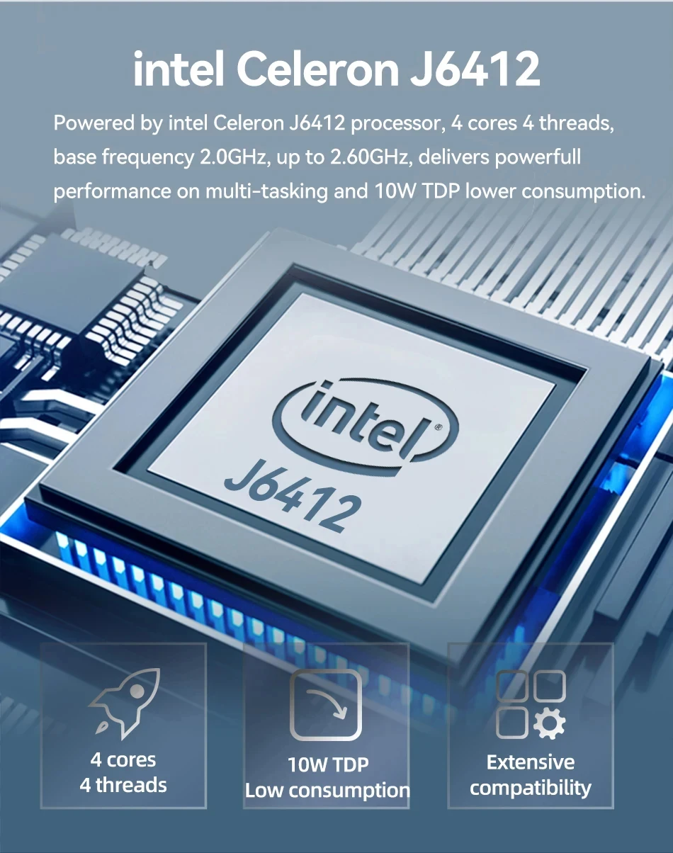 Mini PC industrial 2LAN2COM con Celeron J6412/N100 compatible con Windows10/11 Linux Pfense con computadora 4xUSB 1xDP1.4 2xHDMI2.0 - imagen 2