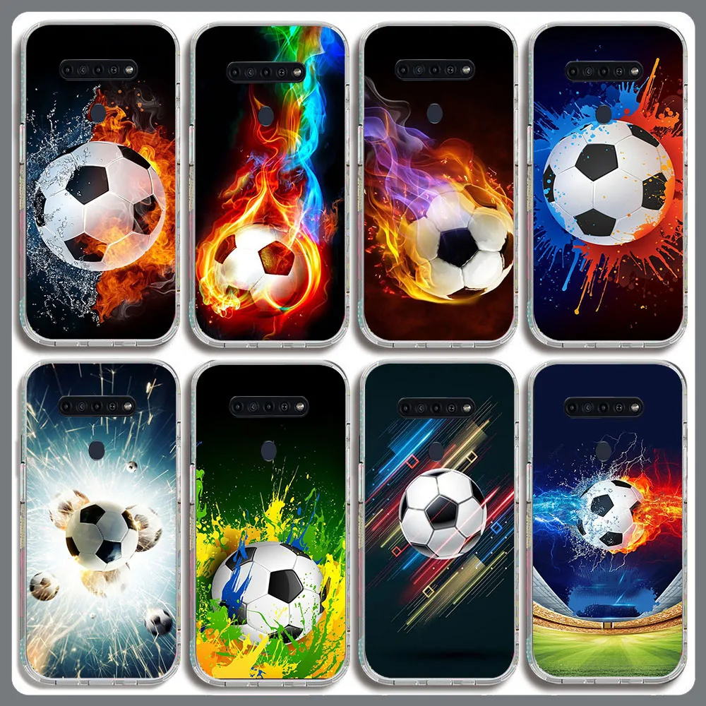 BD-27 ventiladores calientes de fútbol funda transparente para LG K50S K50 K61 G8 THINQ5 V40 V50 K40 ThinQ Q60 K51S G8x K40S K41S Q61 V60