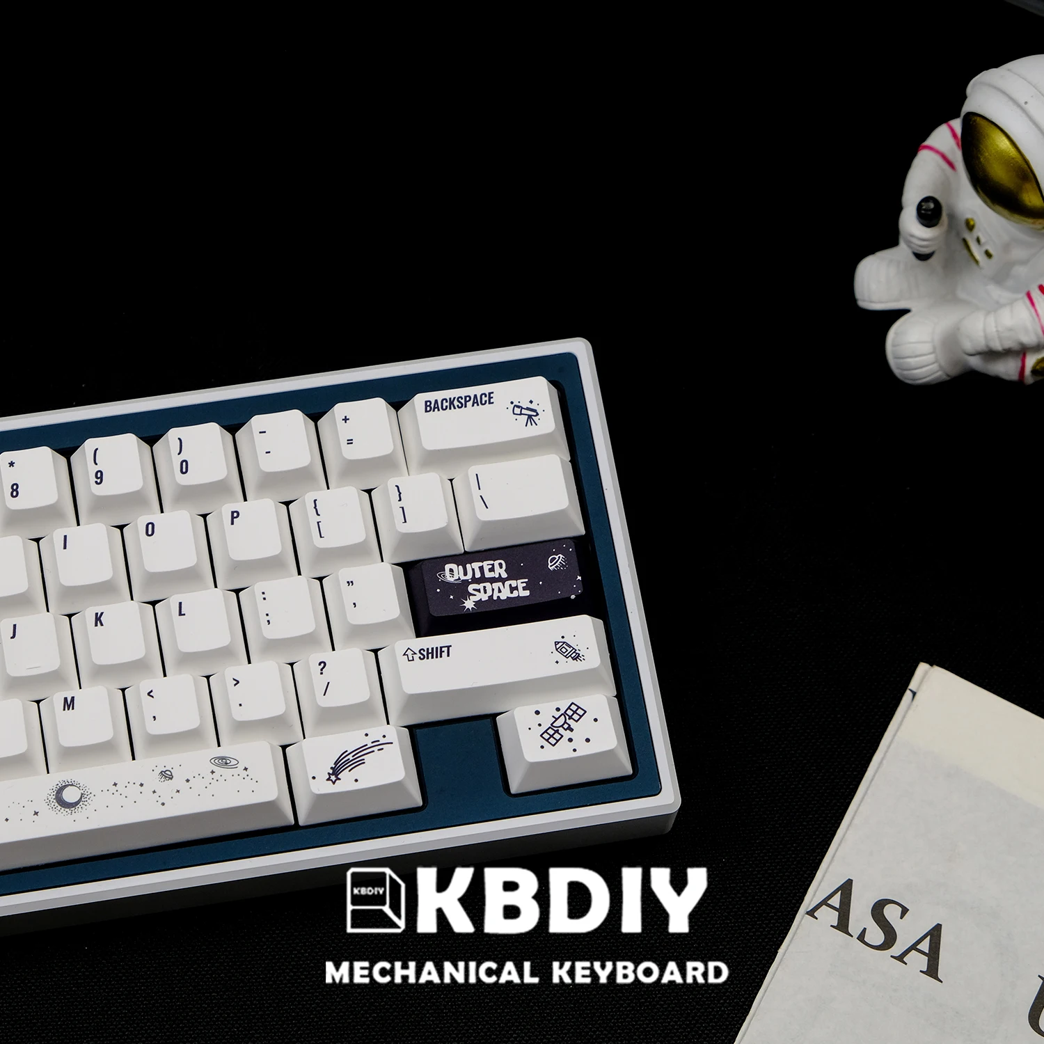 KBDiy-teclas PBT japonesas coreanas, perfil Cherry KOA, tapa del espacio exterior para teclado mecánico, 143 teclas, juego de interruptores MX, DIY - imagen 5