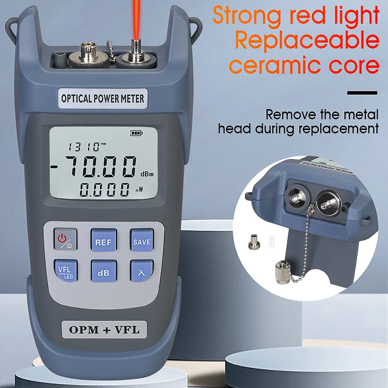 COMPTYCO AUA-G710B medidor de potencia óptica localizador Visual de fallos máquina integrada probador de Cable de fibra óptica FTTH luz LED integrada - imagen 5