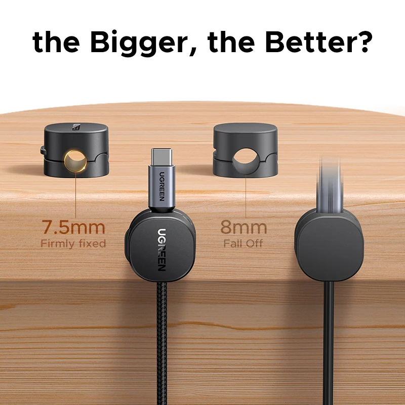 Ugreen-Clips organizadores de cables magnéticos para escritorio, soporte de gestión de cables de carga USB, bridas para organizador de cables de auriculares - imagen 4