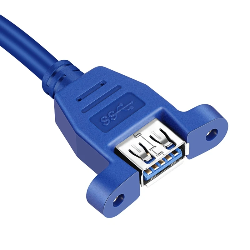 Cable de extensión USB3.0 Cable USB 3,0 extensor macho a hembra sincronización de datos sin tornillo conector de montaje en Panel para disco duro de impresora de PC - imagen 3