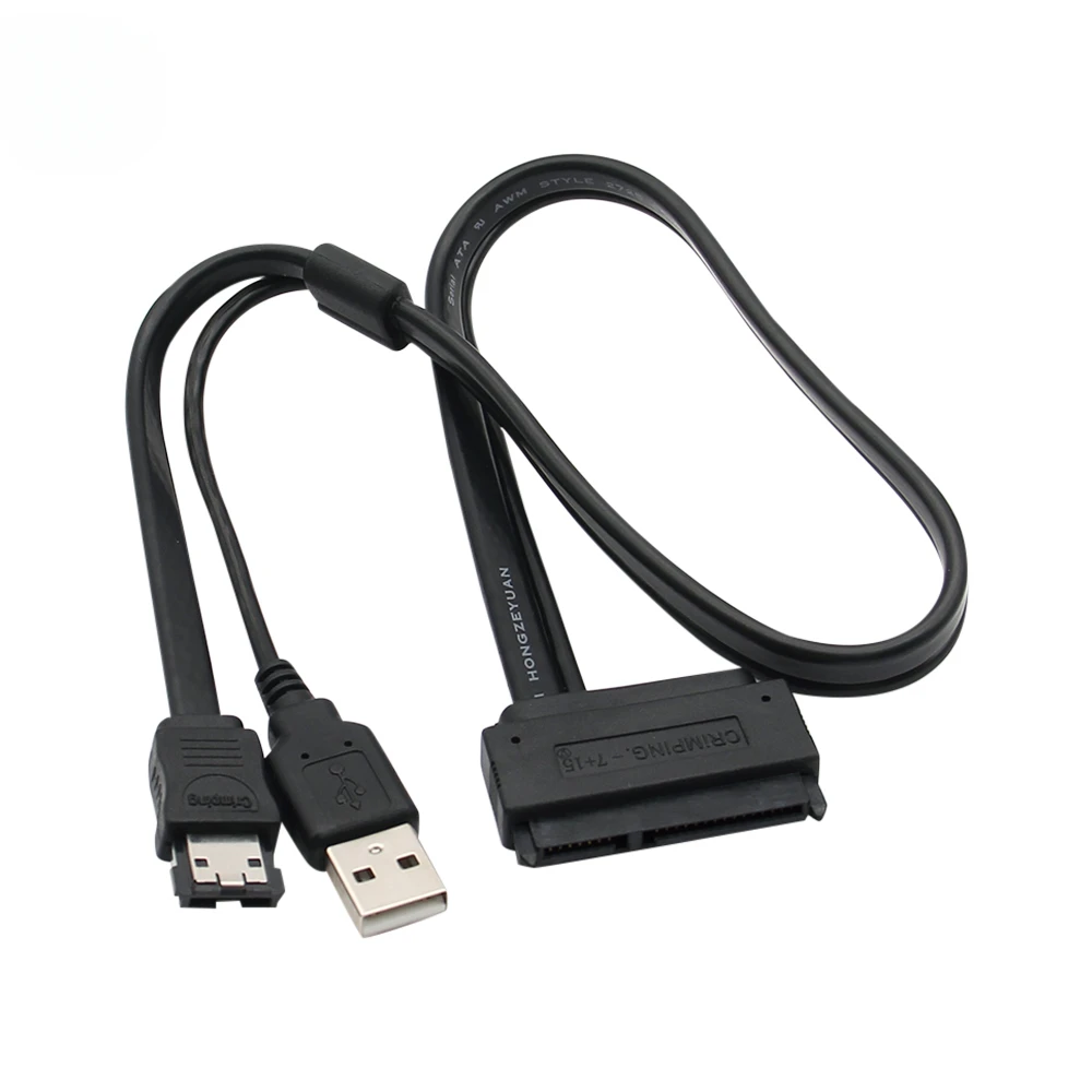 Unidad de disco duro SATA de 50cm, 22 pines a datos ESATA, Cable adaptador alimentado por USB, convertidor para controlador HDD y portátil - imagen 2
