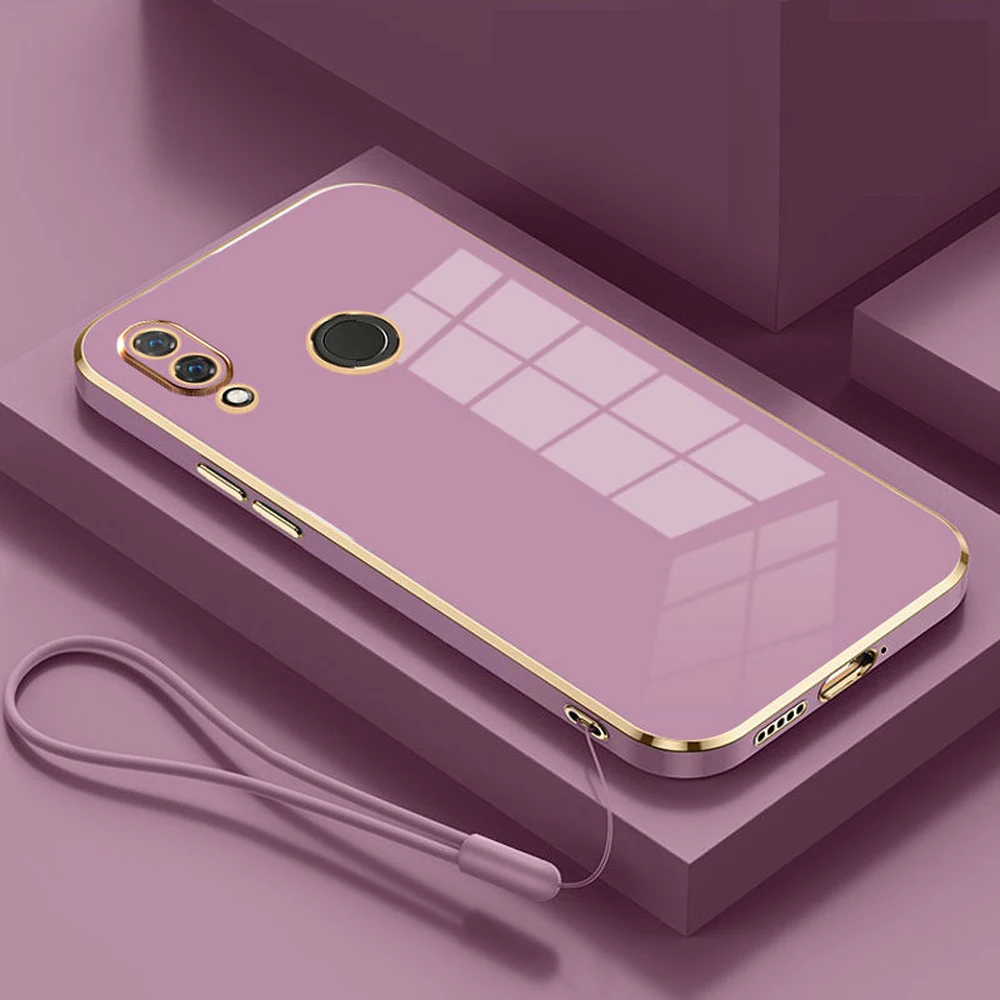 Para Honor 8X funda Honor View 10 Lite funda de teléfono JSN-L11 JSN-L21 JSN-L22 JSN-L23 funda trasera de silicona Fundas revestimiento cuadrado de lujo