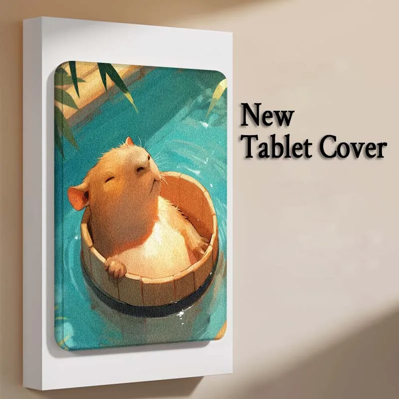Regalo de dibujos animados de capibara para iPad Pro Air Mini 2 3 4 5 6 7 7th 8th 9th 10th 11th 10,2 9,7 10,5 11 12,9 13 funda para tableta - imagen 4